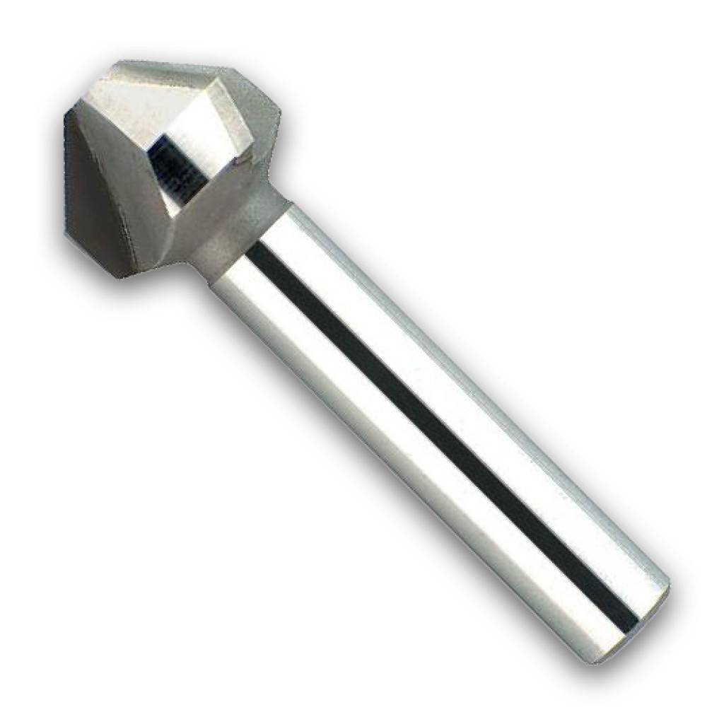 Kegel- und Entgratsenker, 90AusführungHSS Schaft mit HM Kopf, Senkwinkel 90. Axial und hinterschliffen sowie CBN-tiefgeschliffen. Mit geraden, u-för