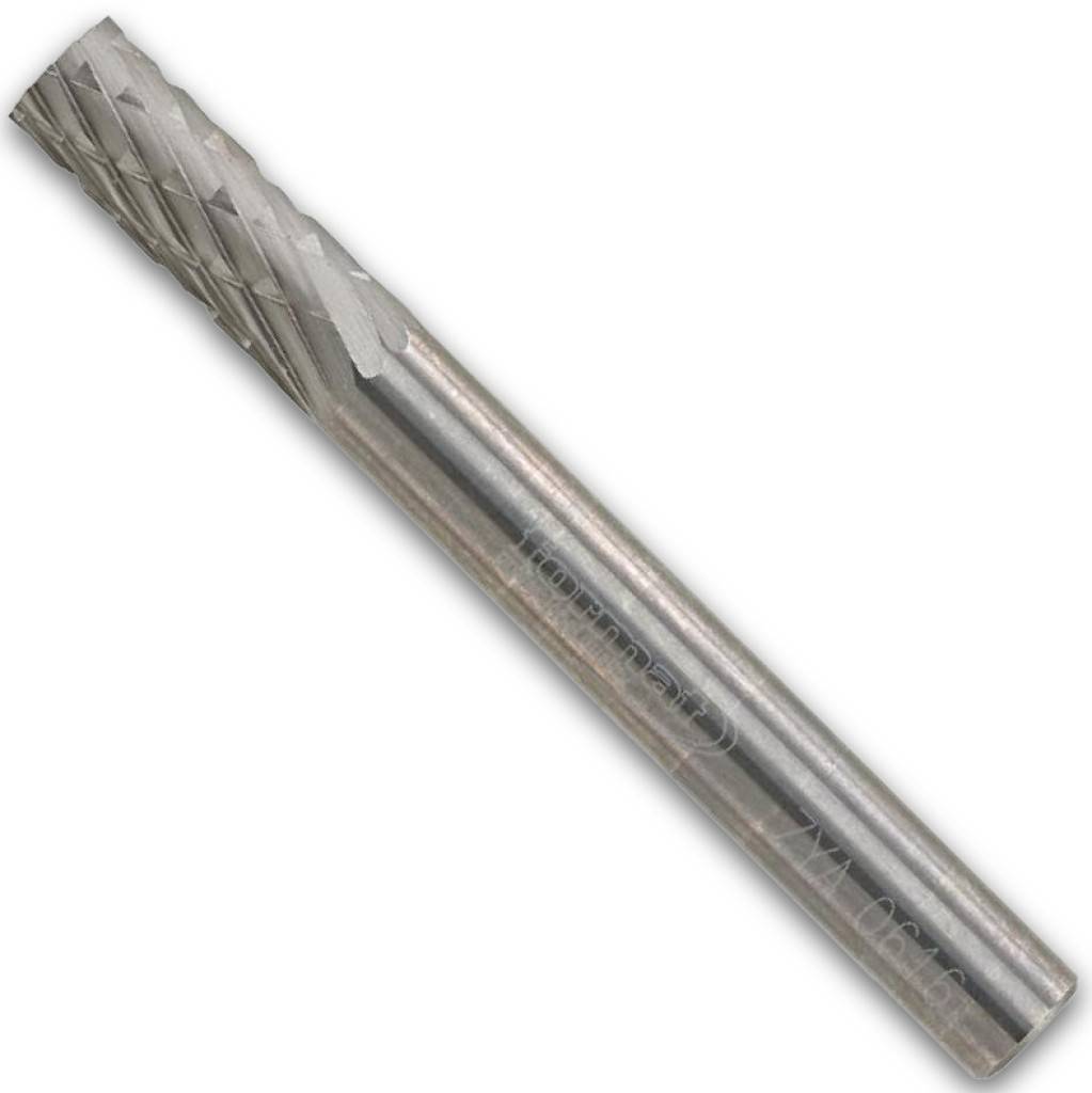Hartmetallfrässtift Rotorfräser DIN 8033Spezifikationen Schaft-Ø 6 mm Form Zylinderform ZYA Stirnverzahnung ohne Zahnung CAnwendungHohe