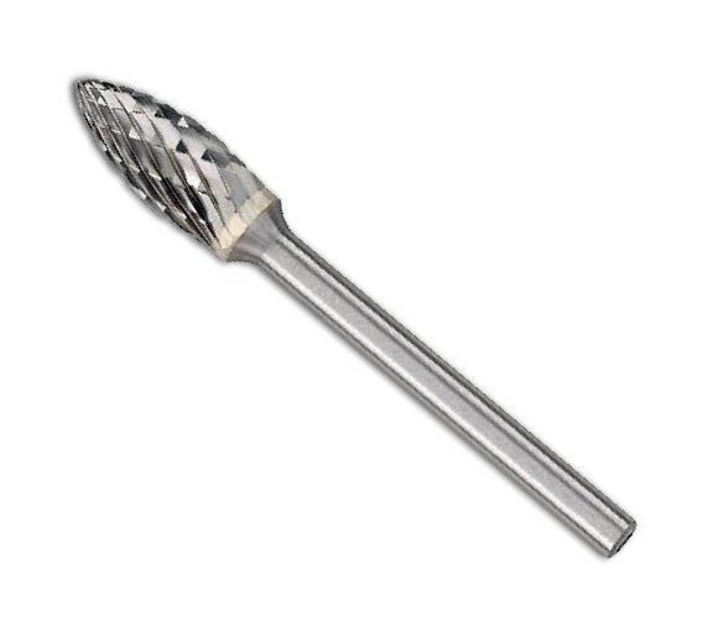 Hartmetall-Kleinfrässtift Rotorfräser DIN 8033Spezifikationen Schaft-Ø 3 mm Flammenform B Zahnung CAnwendungHoher Materialabtrag. Geeignet