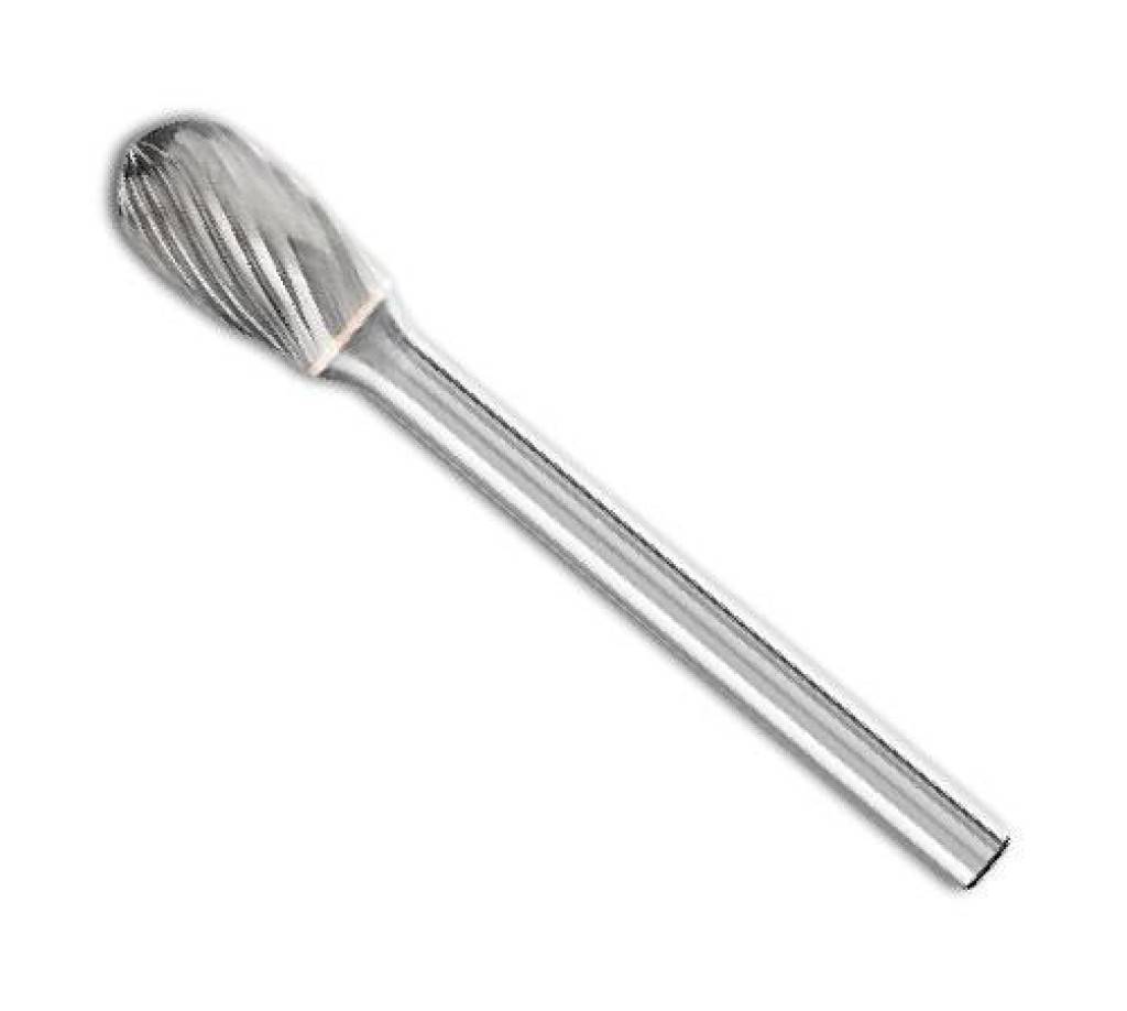 Hartmetall-Kleinfrässtift Rotorfräser DIN 8033Spezifikationen Schaft-Ø 3 mm Form Tropfenform TRE Zahnung 5AnwendungFeiner Materialabtrag u