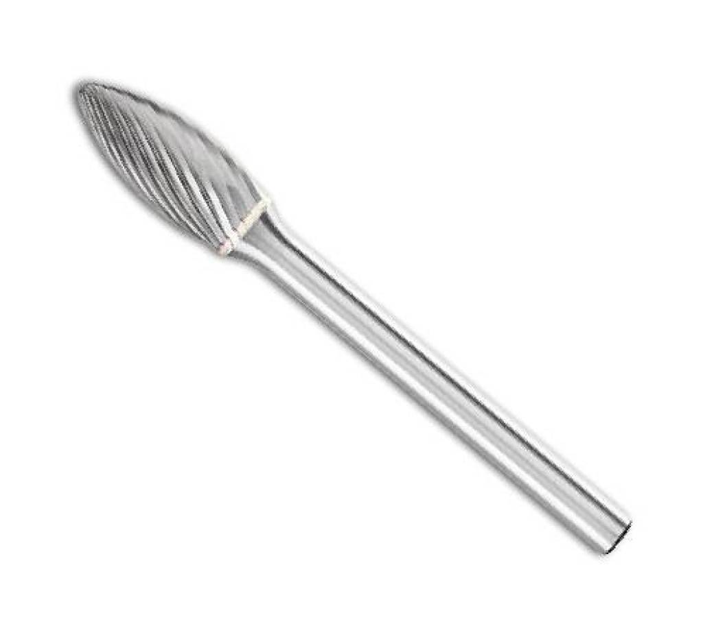 Hartmetall-Kleinfrässtift Rotorfräser DIN 8033Spezifikationen Schaft-Ø 3 mm Flammenform B Zahnung 5AnwendungFeiner Materialabtrag und gute