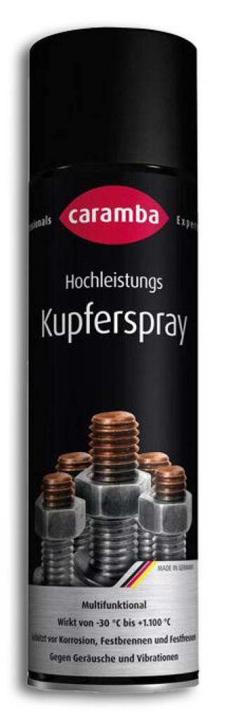 Kupferspray Wirkt von 30 C bis 1100 C Schützt vor Korrosion, Festbrennen und Festfressen Gegen Geräusche und Vibrationen Erleichtert den