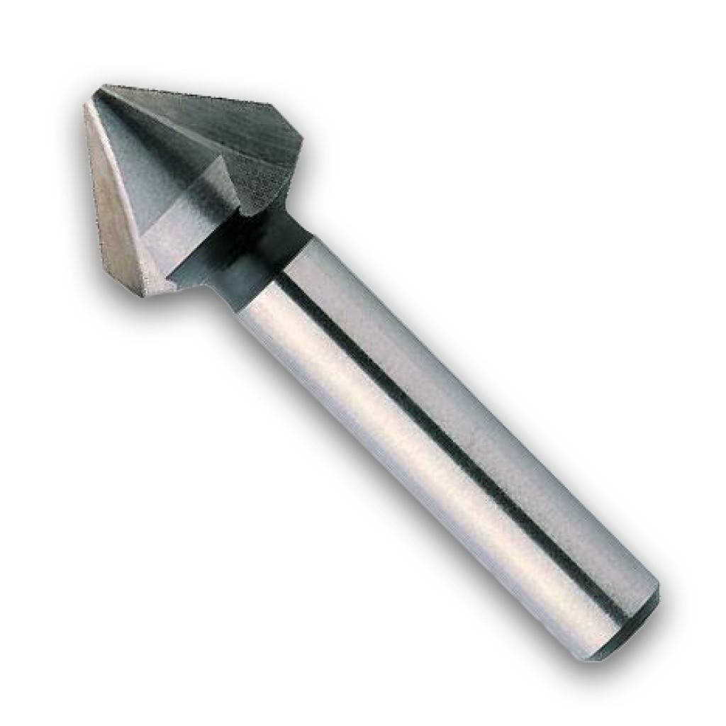 Kegel- und Entgratsenker 75 mit zyl. SchaftAusführung Axial und radial hinterschliffen Mit geraden, u-förmigen Spannuten Aus dem Vollen ges