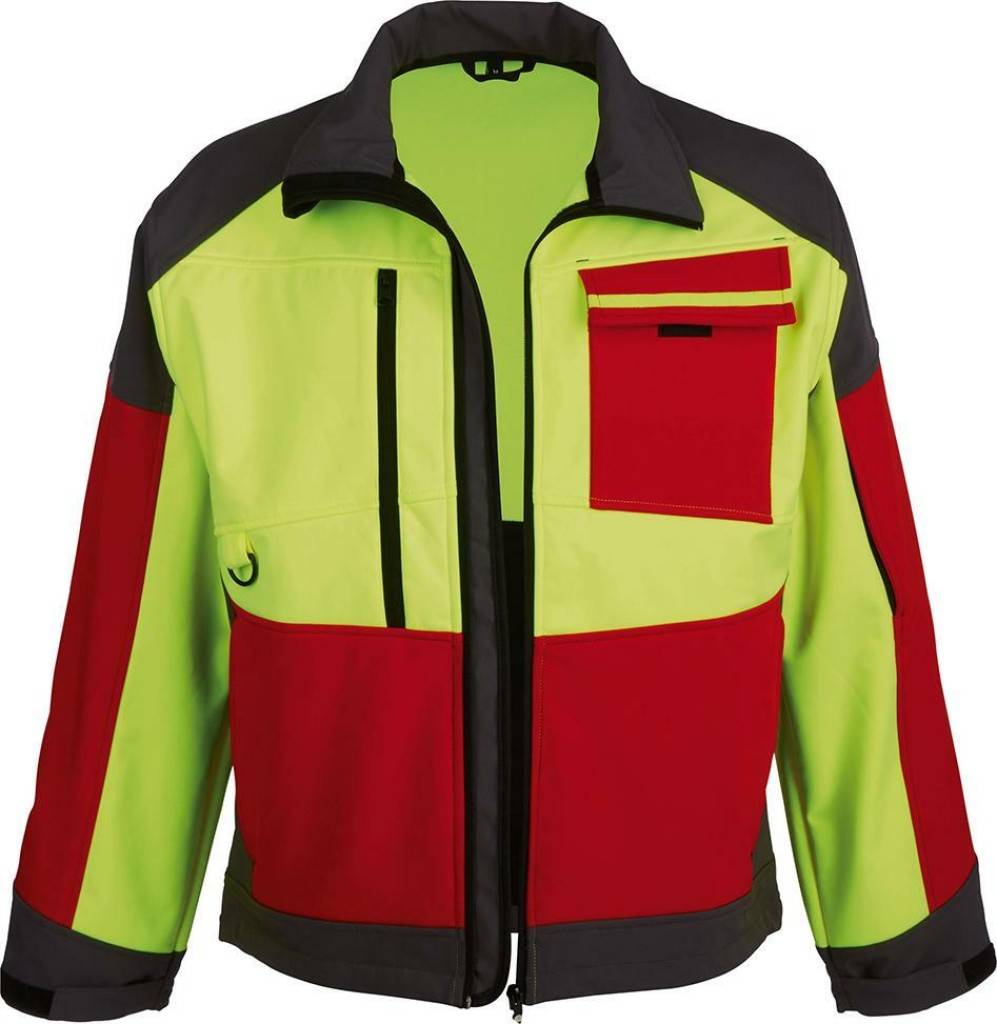 Softshell-Jacke Forest Jack RedEigenschaften Winddicht, wasserabweisend, atmungsaktivAusführung Zwei Seitentaschen, eine vertikale Brust- und e