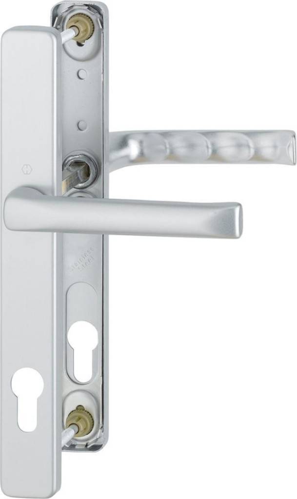 Profiltür-Garnitur, Serie London113KH/2246/113 HOPPE-Aluminium-Schmalschild-Türgriff-Garnitur für Profiltüren Serie London Lagerung auße