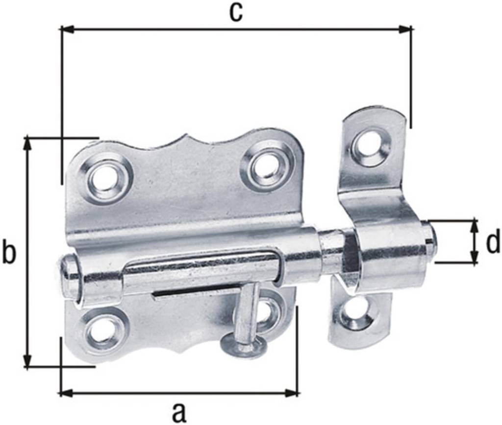 Grendelriegel 160 Edelstahl Material Edelstahl Ohne Feder Ausschub 22 mm Schraublöcher versenkt und verstärkt Mit befestigter Schlauf