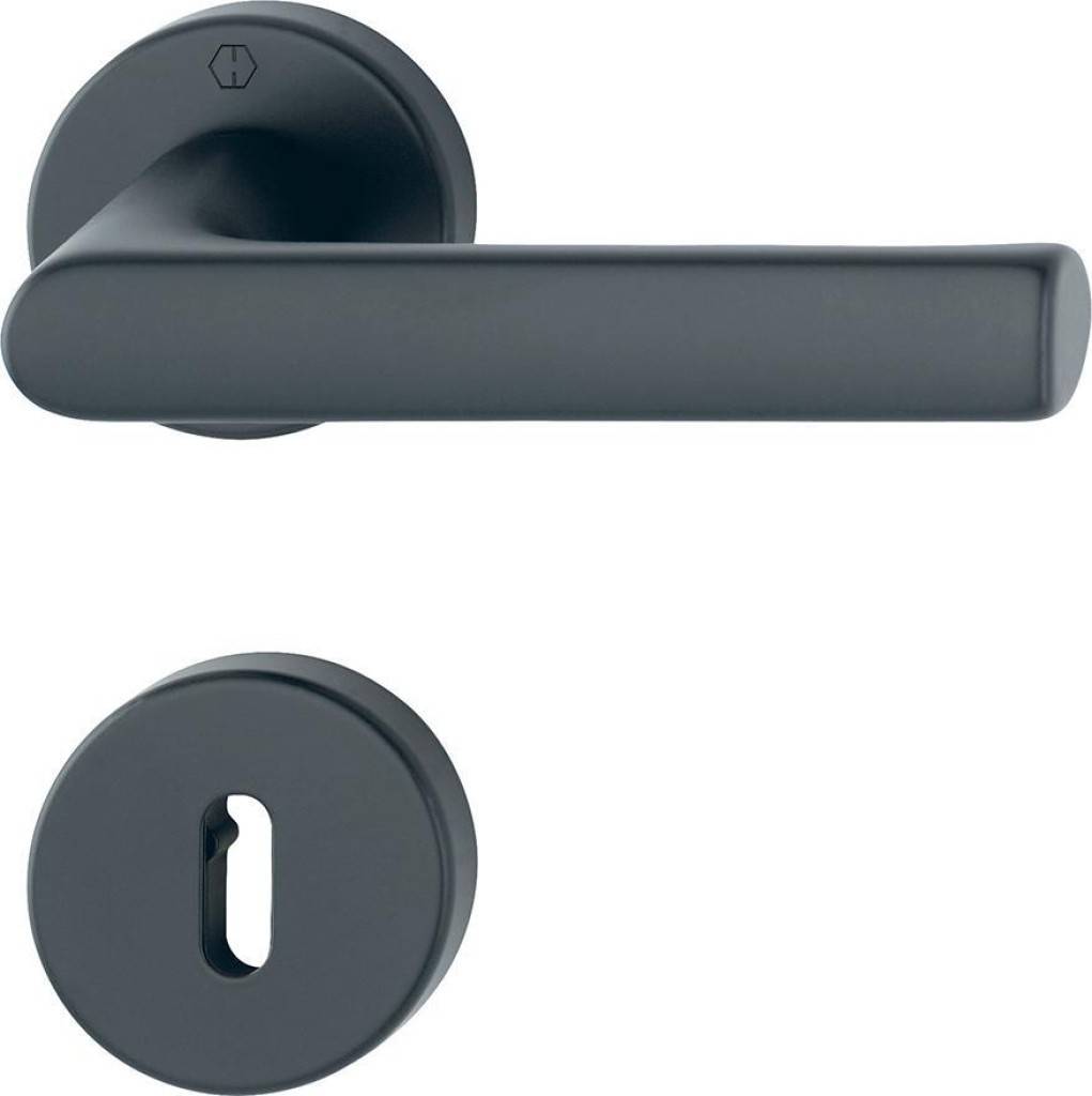 Türbeschlag, Serie Hamburg1700/42KB/42KBS HOPPE-SchnellstiftPlus-Aluminium-Innentür-Rosetten-Garnitur Türgriff-Garnitur Geprüft nach DIN EN