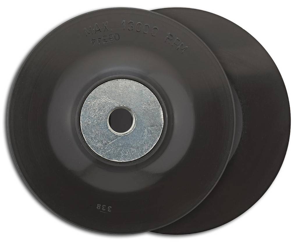 StütztellerAusführungAus flexiblem Gummi, komplett mit M14-Gewinde.AnwendungZur Aufnahme aller Fiberschleifscheiben mit Normbohrung 22,23 mm auf all