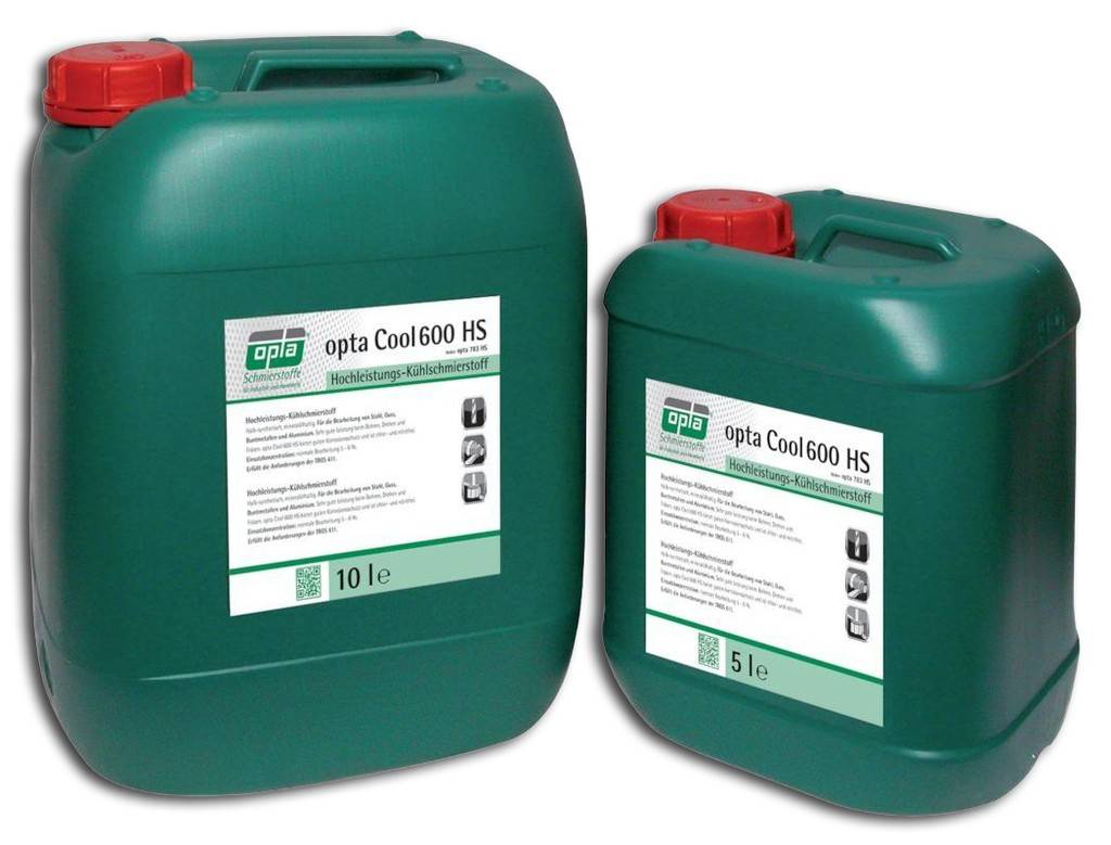 Hochleistungs-Kühlschmierstoff opta Cool 600 HS BFProduktmerkmale Wassermischbarer Hochleistungs-Kühlschmierstoff Halb-synthetisch Mineral