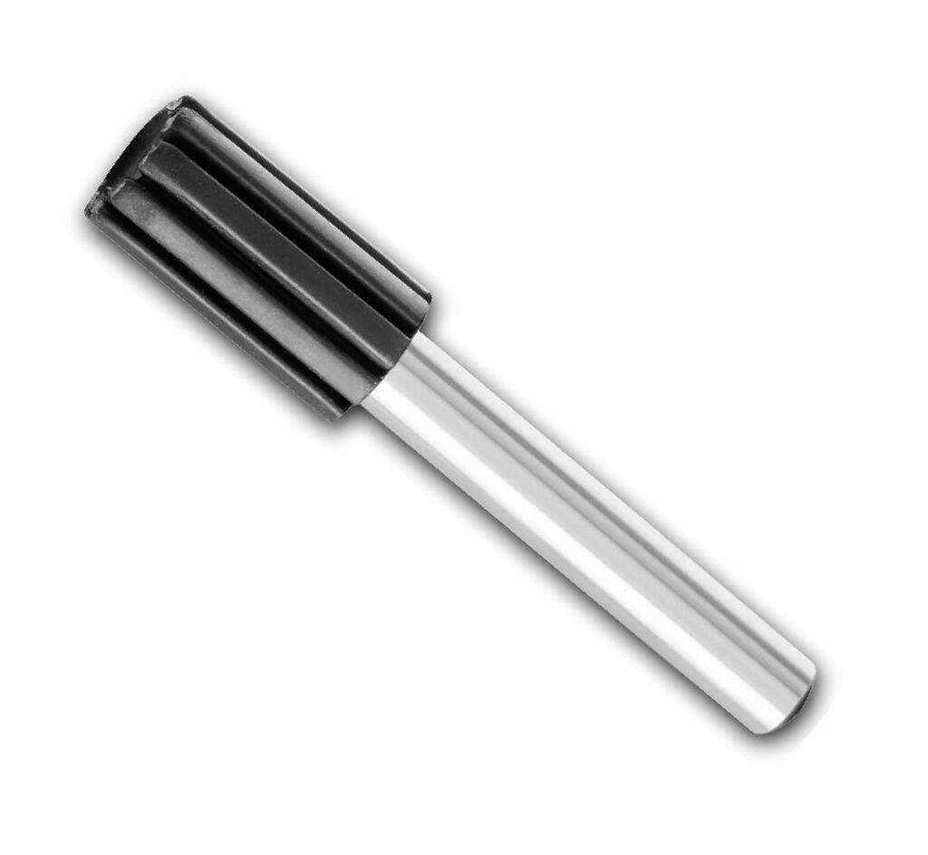 Schwarzkappiger Silbermarker auf weißem Hintergrund, diagonal angewinkelt.