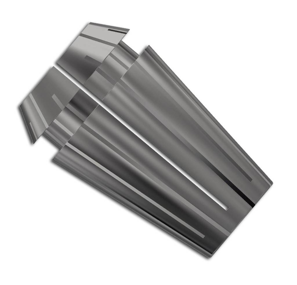 Ein silberner metallischer sechseckiger Steckschlüssel-Werkzeugadapter mit konischem Körper, dargestellt auf weißem Hintergrund.