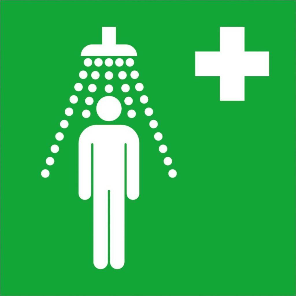 Rettungsschild, NotduscheASR A1.3 E012DIN EN ISO 7010 E012Langnachleuchtend, DIN 67510-1 Klasse C
