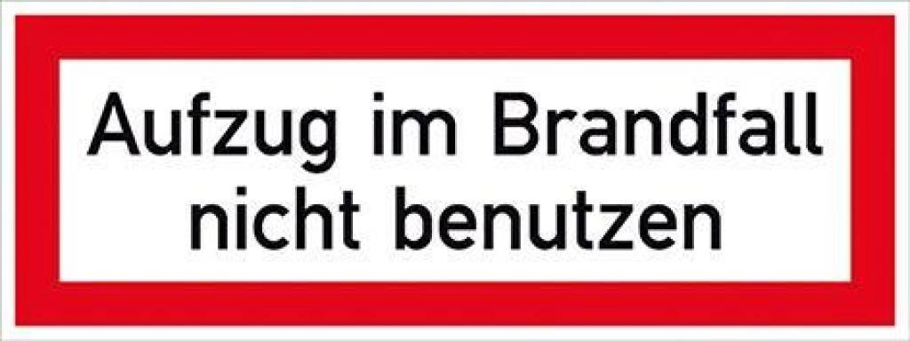 Hinweisschild, Aufzug im Brandfall nicht benutzenDIN 4066 - D1
