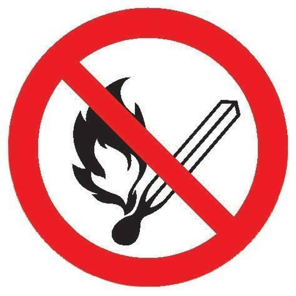 Verbotsschild, Feuer, offenes Licht und Rauchen verbotenASR A1.3 P003DIN EN ISO 7010 P003Zulassung/Norm ASR A1.3 P003, DIN EN ISO 7010 P003