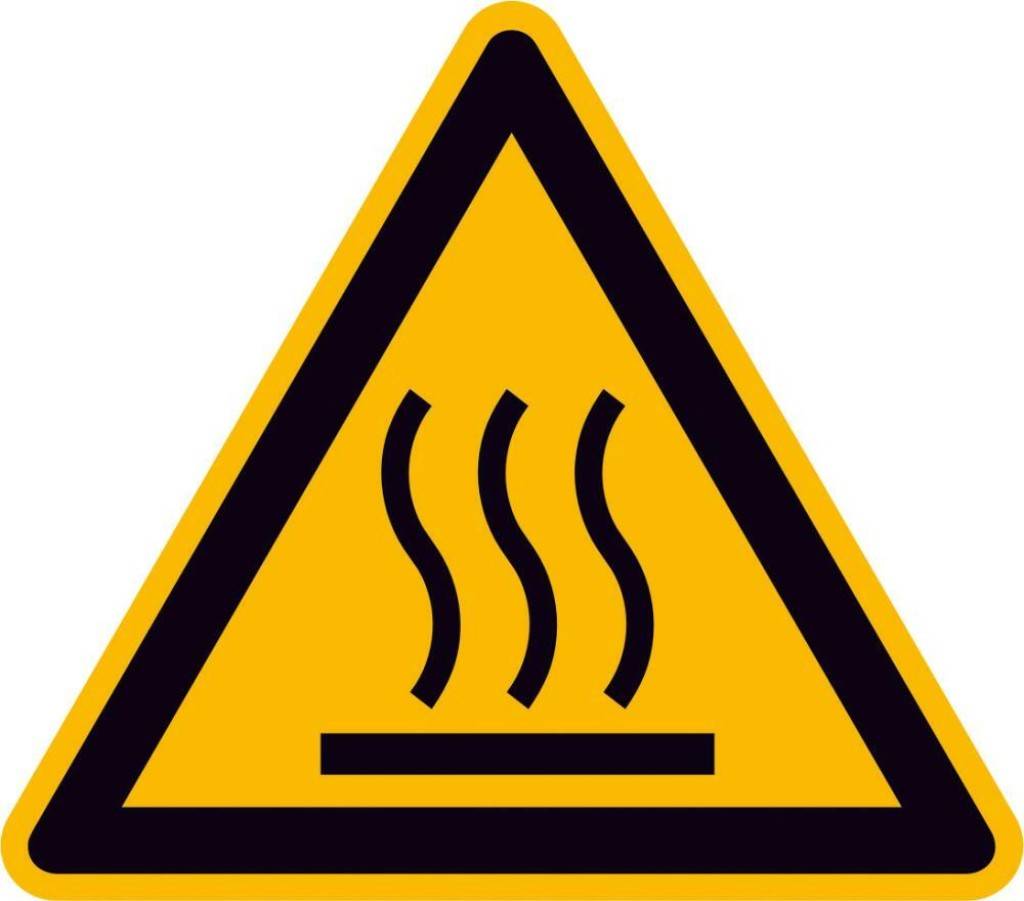 Warnschild, Warnung vor heißer OberflächeASR A1.3 W017DIN EN ISO 7010 W017