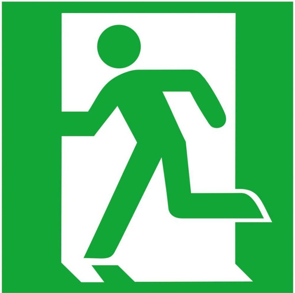 Rettungsschild, Notausgang links ohne RichtungspfeilASR A1.3 E001DIN EN ISO 7010 E001Langnachleuchtend, DIN 67510-1 Klasse C
