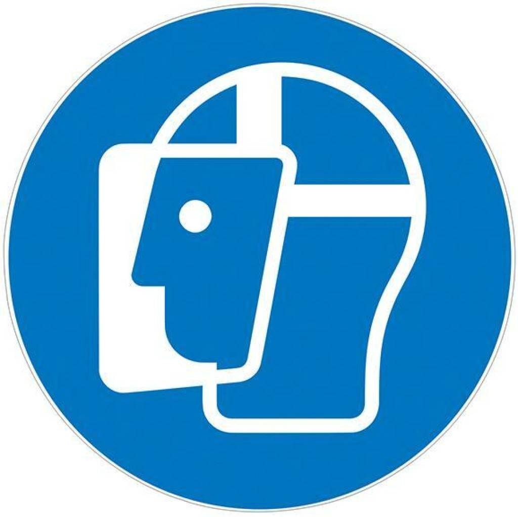 Gebotsschild, Gesichtschutz benutzenASR A1.3 M013DIN EN ISO 7010 M013