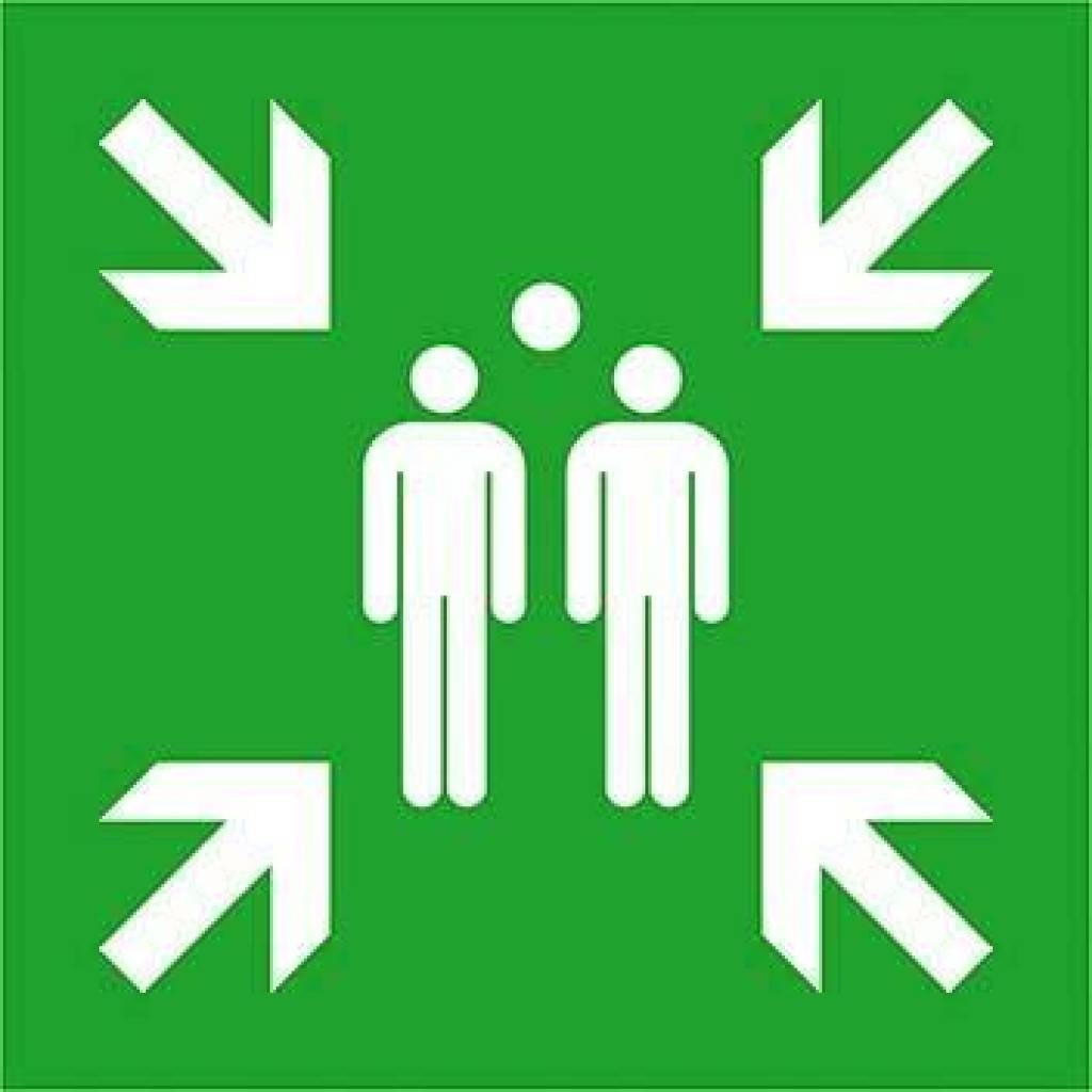 Rettungsschild, SammelstelleASR A1.3 E007DIN EN ISO 7010 E007Langnachleuchtend, DIN 67510-1 Klasse C