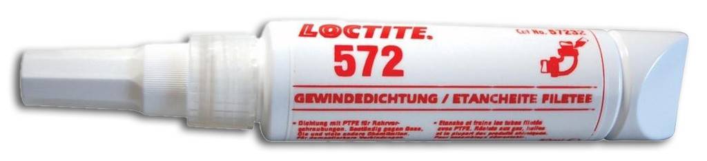 Loctite 572 GewindedichtungSignalwort AchtungH319 Verursacht schwere AugenreizungEigenschaften Wird für das Sichern und Dichten von Rohren und Ans