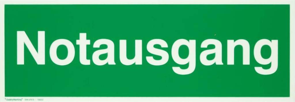 Rettungsschild, NotausgangLangnachleuchtend, DIN 67510-1 Klasse C