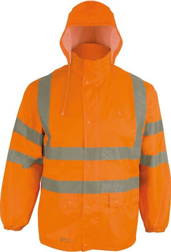 Warnschutz-Regenjacke RJG und RJOAusführung Wasserdicht, winddicht Verschweißte Nähte 2 x 5 cm Reflexmaterial umlaufend um Rumpf und Ärme