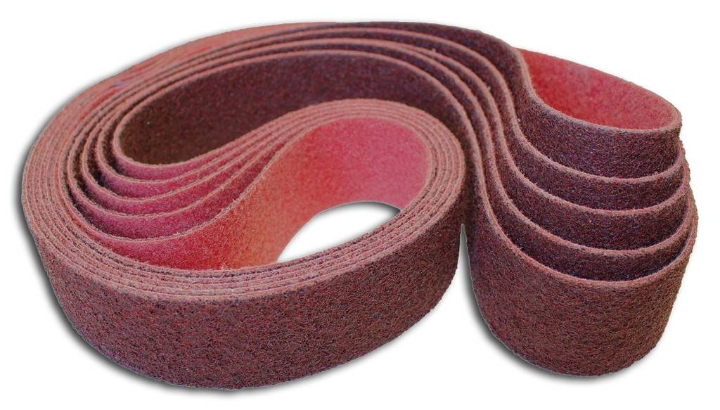 Vlies-Schleifgewebeband, Abmessung 30 x 533 mmKV707TAusführung Kunstharzgebundenes Vlies mit Surface-Conditioning-Material auf flexiblem Polyestertr