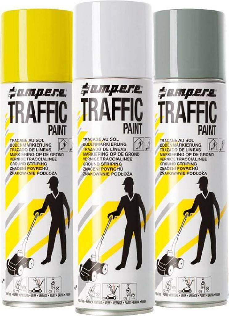 Bodenmarkierspray Traffic Paint Hoher Pigmentanteil für normale Beanspruchung Doseninhalt für ca. 2050 m, je nach Bodenbeschaffenheit, Strichb