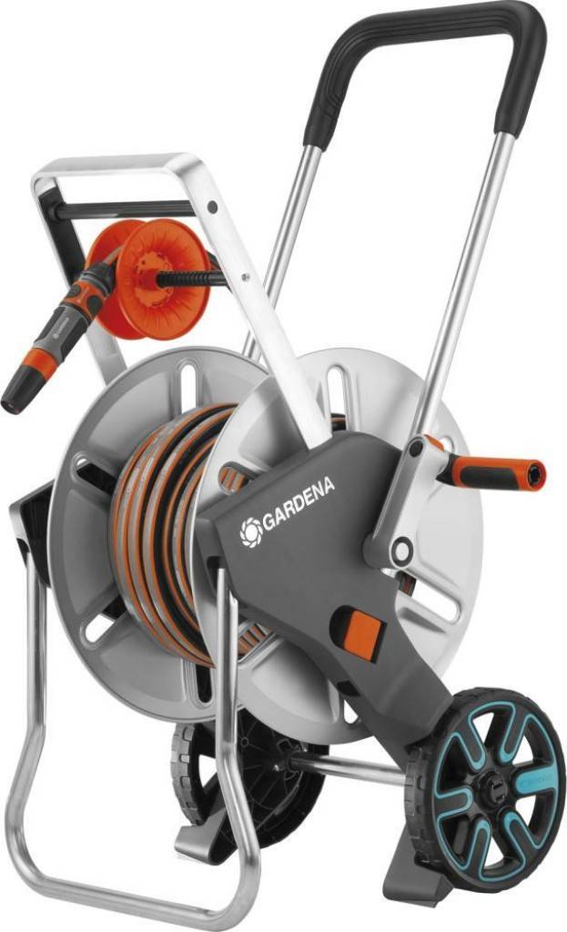 Metall-Schlauchwagen-Set AquaRoll M EasyStabiler und robuster Schlauchwagen für ein komfortables und ergonomisches AufwickelnKick Stand-Funktion, ma