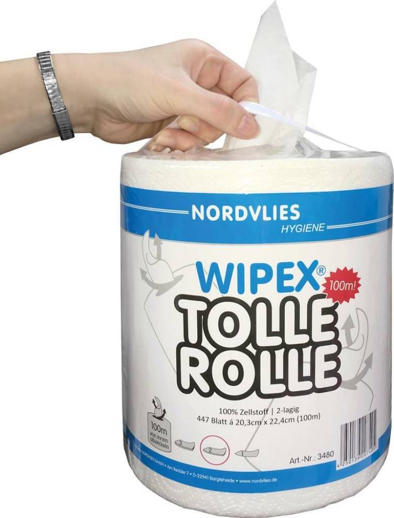 Putztuchrolle In praktischer To-Go-Verpackung Saugfähig und sparsam Rolle bleibt in der Folie, daher staubgeschützt Einfach Pappkern ent