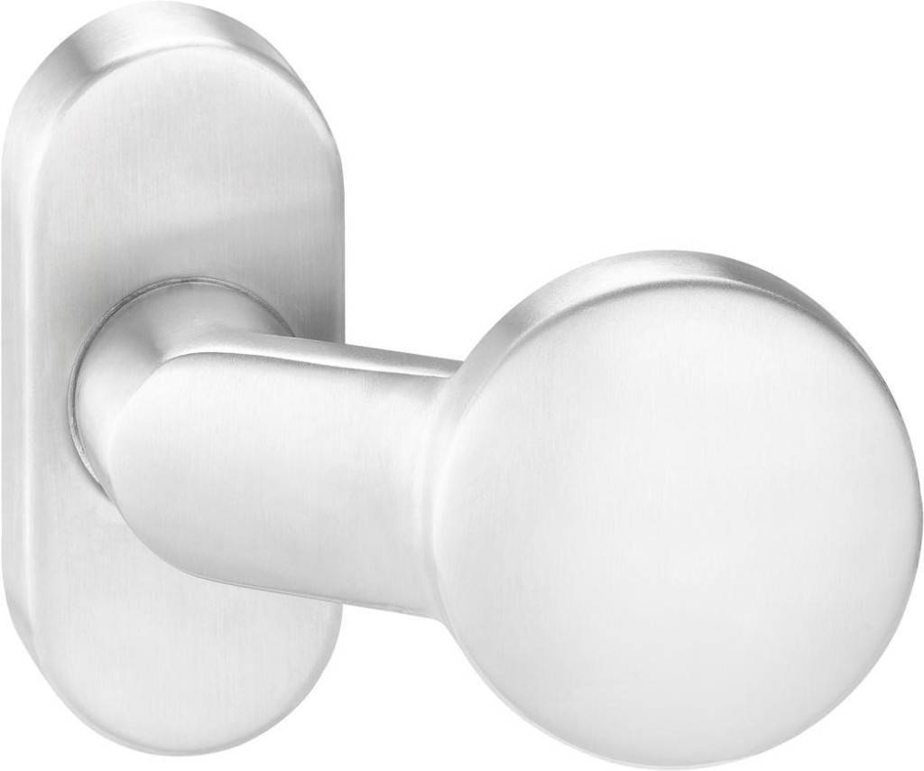 Profiltür-Knopf Ares 2033/1610, Aluminium Aus Aluminium, silberfarbig, eloxiert Ovale Abdeckung auf Rosette Lagerung drehbar Kugelform ge