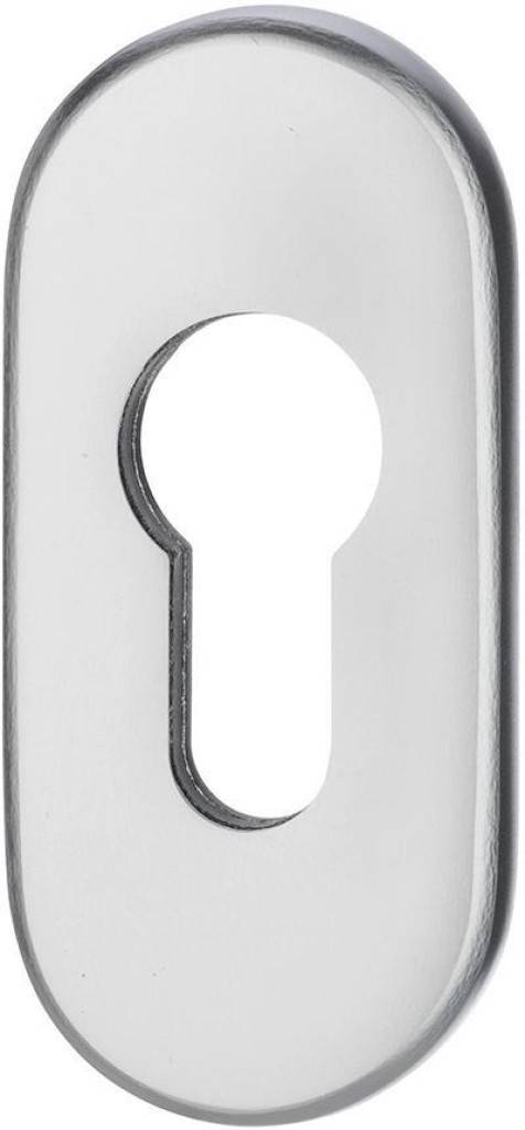 Profiltür-Schiebe-Schlüsselrosette Ares Modell 0811/6, Aluminium Aus Aluminium Oval DIN-Richtung Links-Rechts Profilzylinder gelocht