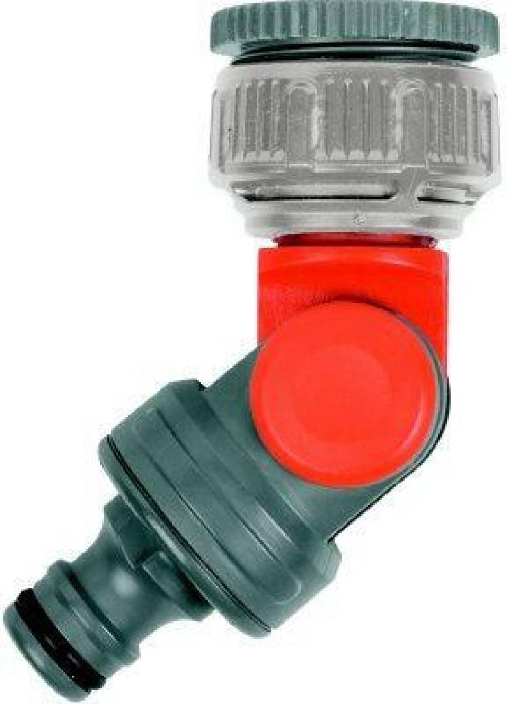 WinkelhahnstückAnschluss für WasserhahnVerhindert Knicken und Verdrehen des Schlauches am Wasserhahn mittels dreh- und schwenkbarem AnschlussstückI