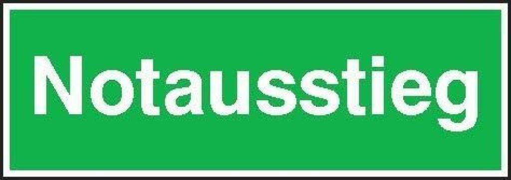 Rettungsschild, NotausstiegLangnachleuchtend, DIN 67510-1 Klasse C