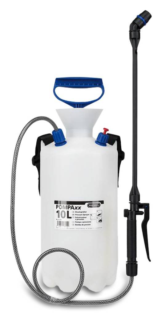 Industriezerstäuber POMPAxxPolyethylen-BehälterÖlbeständigSicherheitsventilVerstell- und schließbare KunststoffdüseZum Reinigen und Desinfiziere
