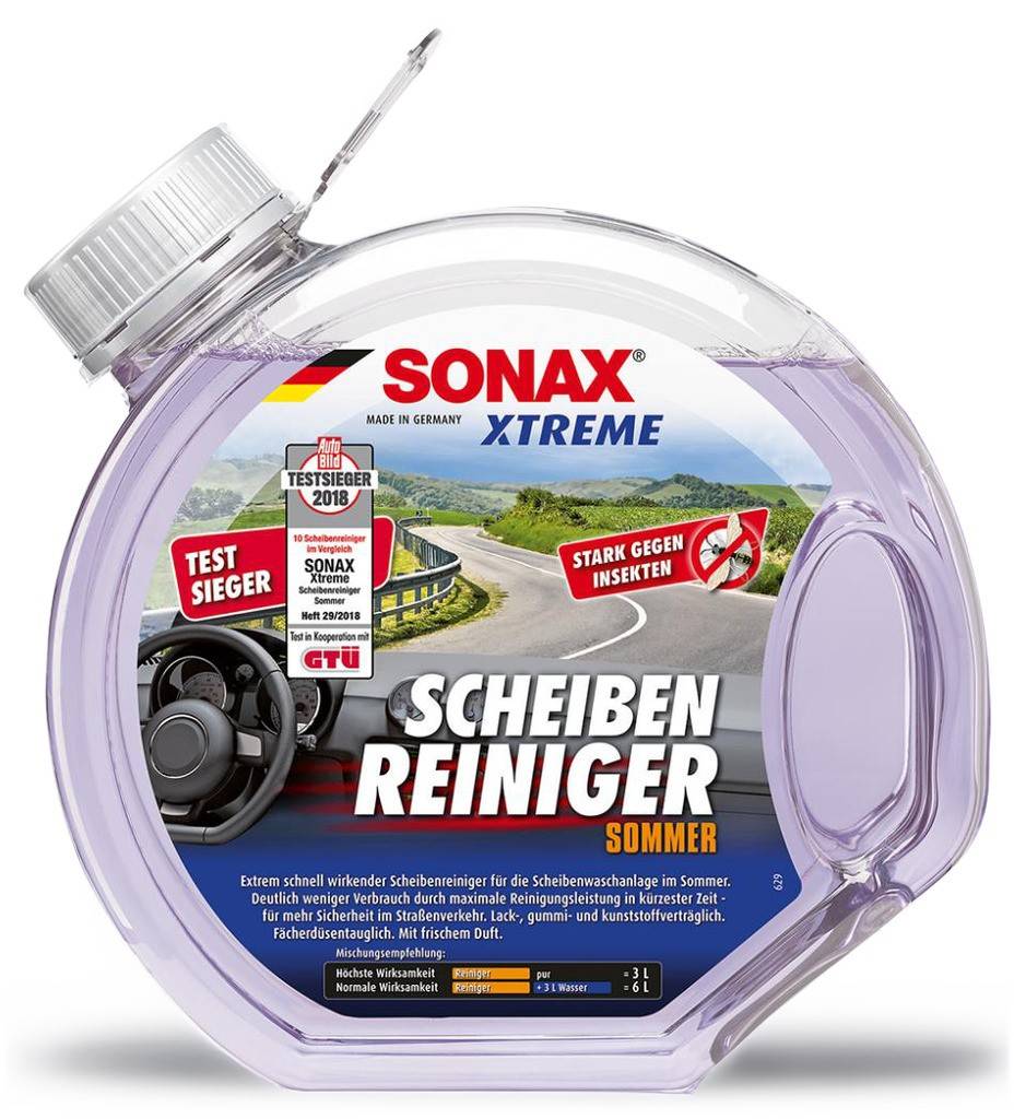 Xtreme Scheibenreiniger Sommer, gebrauchsfertigProduktbeschreibung Schnell wirkender Scheibenreiniger für die Scheibenwaschanlage im Sommer Bes