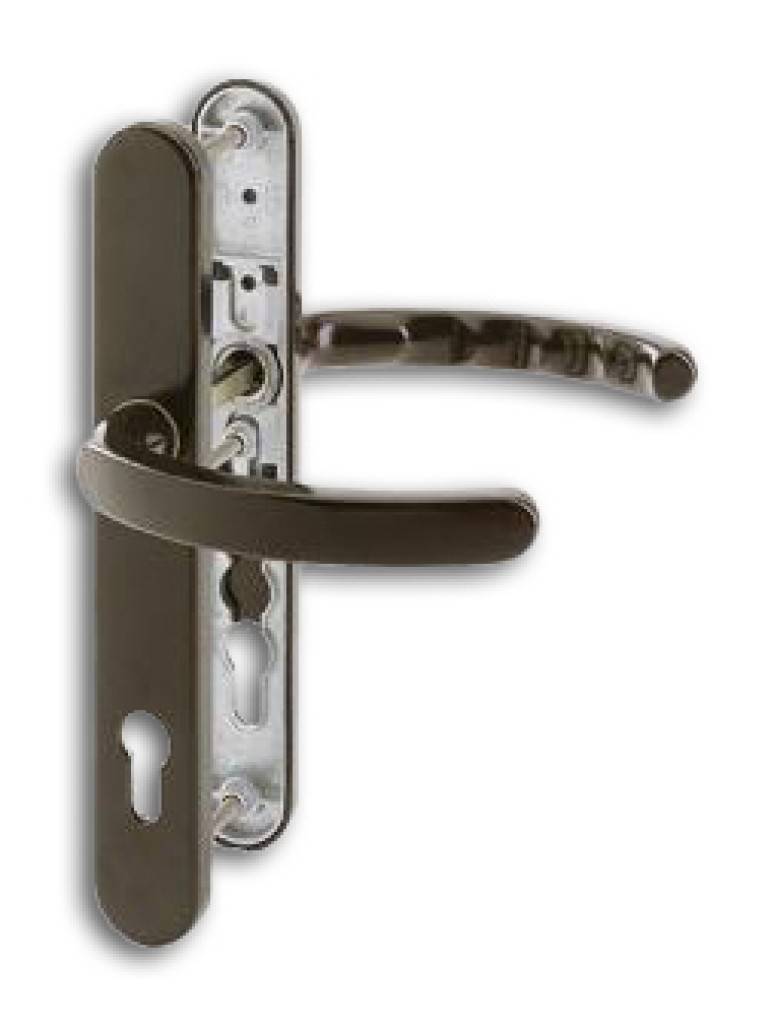 Profiltür-Drückergarnitur, Serie Luxembourg,1500/3357NHOPPE-Aluminium-Schmalschild-Türgriff-Garnitur für ProfiltürenSerie LuxembourgLagerung Tür