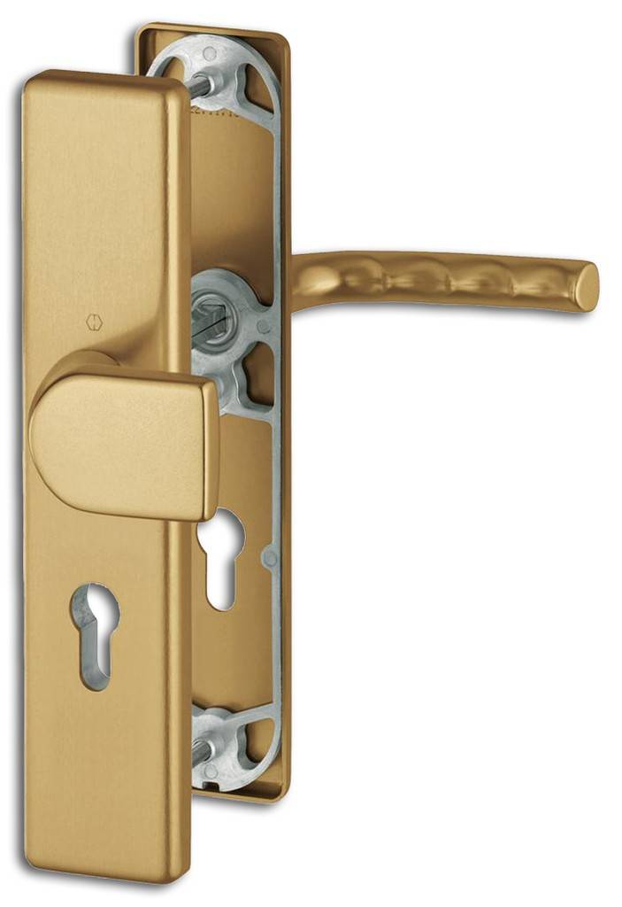 Schutz-Langschild-WechselgarniturProduktdetails HOPPE-Aluminium-Schutz-Langschild-Wechselgarnitur PZ-gelocht Erfüllt die Anforderungen nach