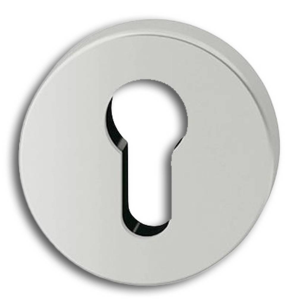 Zimmertür-Schlüsselrosette 12 1735Aluminium-SchlüsselrosetteRundMit NockenUnsichtbare BefestigungInkl. Schrauben TS 3958 mm