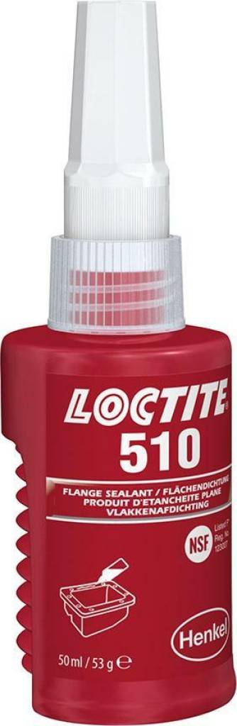 Loctite 510 Flächendichtungspaste, mittelfestProduktmerkmale Hochtemperaturbeständiger, anaerober Dichtstoff Härtet unter Luftabschluss zwisc