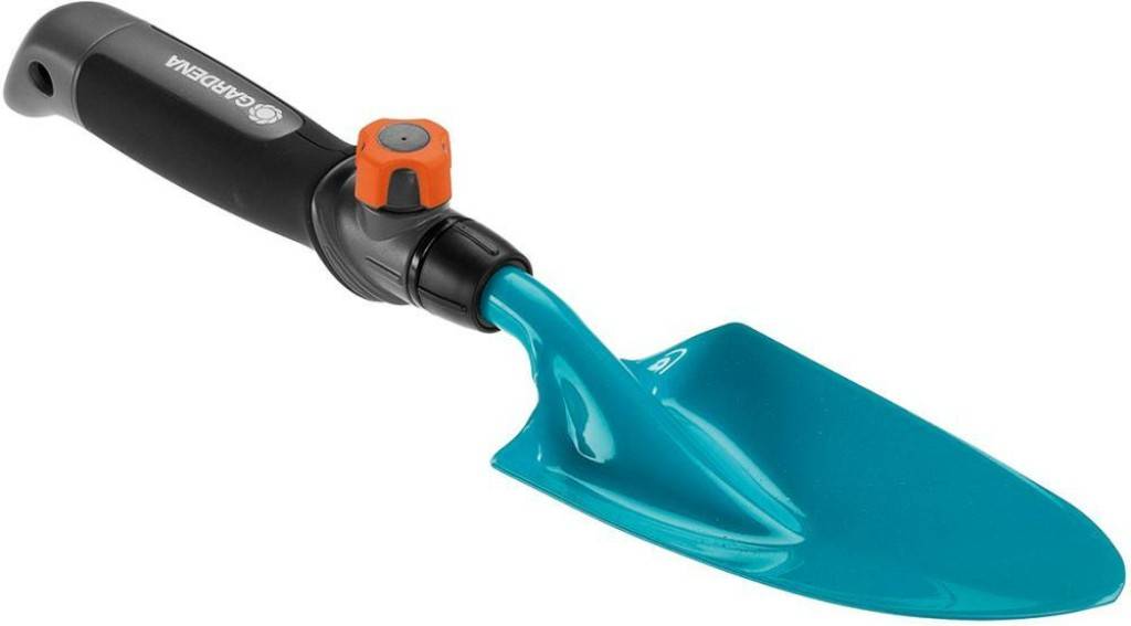 combisystem BlumenkelleHochwertiger Qualitätsstahl mit Duroplast-BeschichtungErgonomisch geformte Griff mit eingearbeiteter WeichkomponenteGriffende