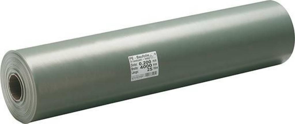 PE-Baufolie Typ 200Nicht UV-stabilisiertAus Recycling-MaterialTechnische DatenRohstoff LDPEStärke 0,2 mm 200 mDichte ca. 0,9 g/cmZugfestigkeit ca.