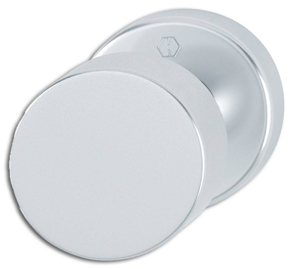 HOPPE-Aluminium-Knopfrosette für Wohnungsabschluss-TürenLagerung Knopf fest, mit GewindeVerbindung HOPPE-FDW-ProfilstiftUnterkonstruktion Kunststoff