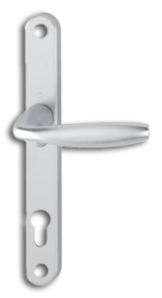 Halbgarnitur für Bügelgriffe, Serie New York,1810/3346SNHOPPE-Halb-Aluminium-Profiltür-Langschild-Innen-GarniturSerie New YorkTürgriff fest/drehba