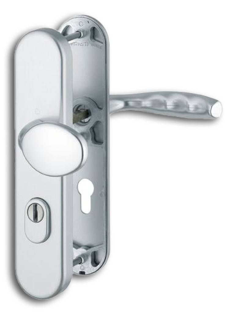HOPPE-Aluminium-Schutz-Langschild-Wechsel-Garnitur mit Zylinder-Abdeckung für Außen-/Wohnungsabschluss-Türen geprüft nach DIN EN 1906 37-0142A