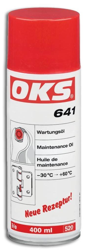 OKS 641 WartungsölProduktbeschreibung Zur Demontage, Schmierung und Pflege von Maschinenelementen und Metalloberflächen Gute Reinigungswirkung