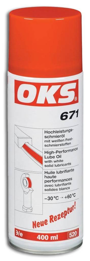 OKS 671 HochleistungsschmierölProduktmerkmale Hohe Schmierwirkung durch optimale Produktformulierung Gutes Kriechvermögen, dadurch leichtes Ei