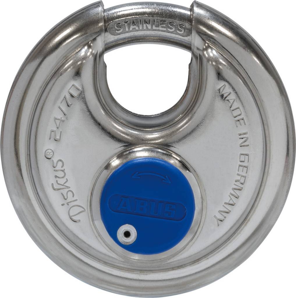 ORIGINAL ABUS DISKUS - 100 ROSTFREIE SICHERHEITDas ABUS Diskusschloss ist eine besondere Form des Vorhangschlosses mit speziellen Vorzügen.Durch die
