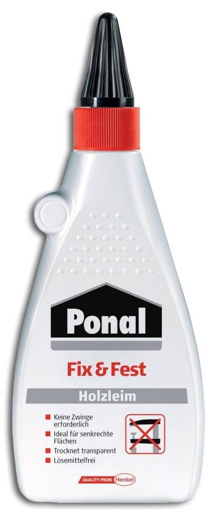 Ponal Fix Fest Soforthaftung, kein Fixieren notwendig Leimen ohne Holzzwingen Besonders hohe Anfangshaftung Eignet sich optimal für die