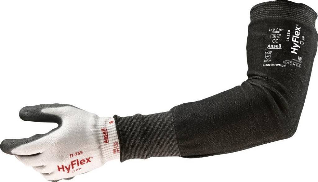 Armschutz HyFlex 11-250Zulassung/Norm EN 3882016, EN 420Ausführung Anatomische Passform Weiches Tragegefühl Waschmaschinenfest Ohne Daum