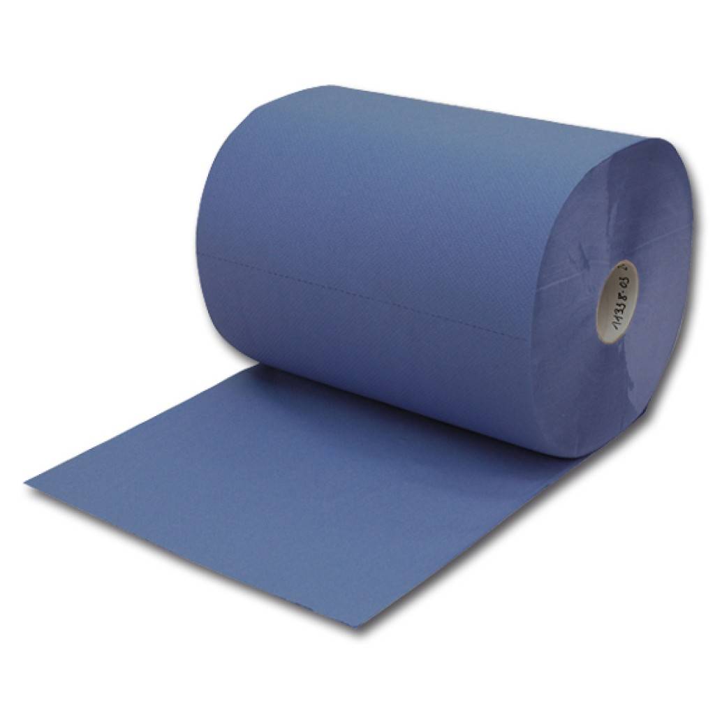Putzpapier blue Laminated, blau, ca. 36,0 x 36,0 cm, 3-lagig, 500 Blatt/Rolle, 2 Rollen/VE, 20 VE/Palette